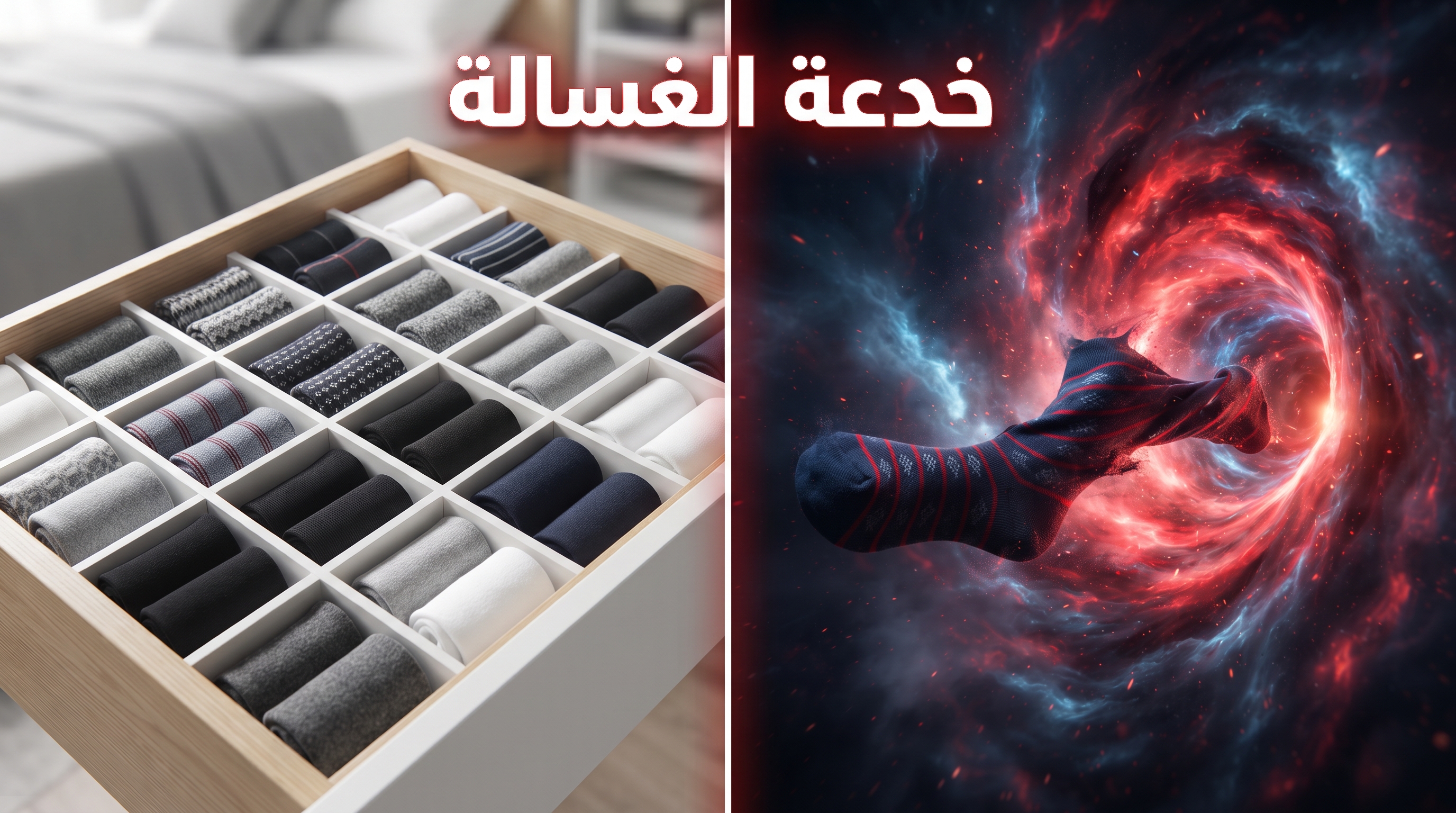 خوارزمية الجوارب المفقودة: هل الغسالة تبتلع أغراضك فعلاً؟